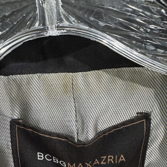 BCBGMAXAZRIA Martine Blazer Women's Large Black Wool Suit Jacket One Button - Picture 4 of 9